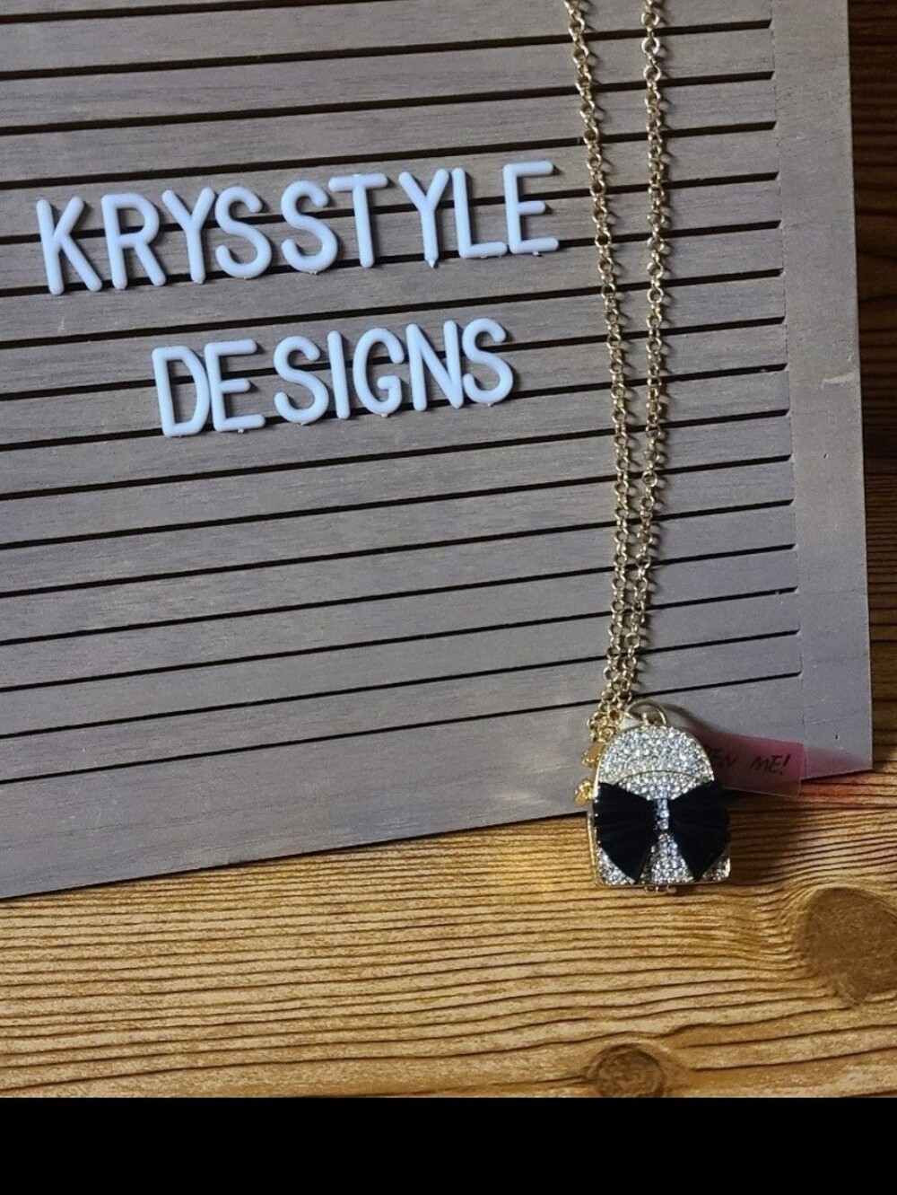 Betsy Johnson back to cool school backpack necklace new with tags